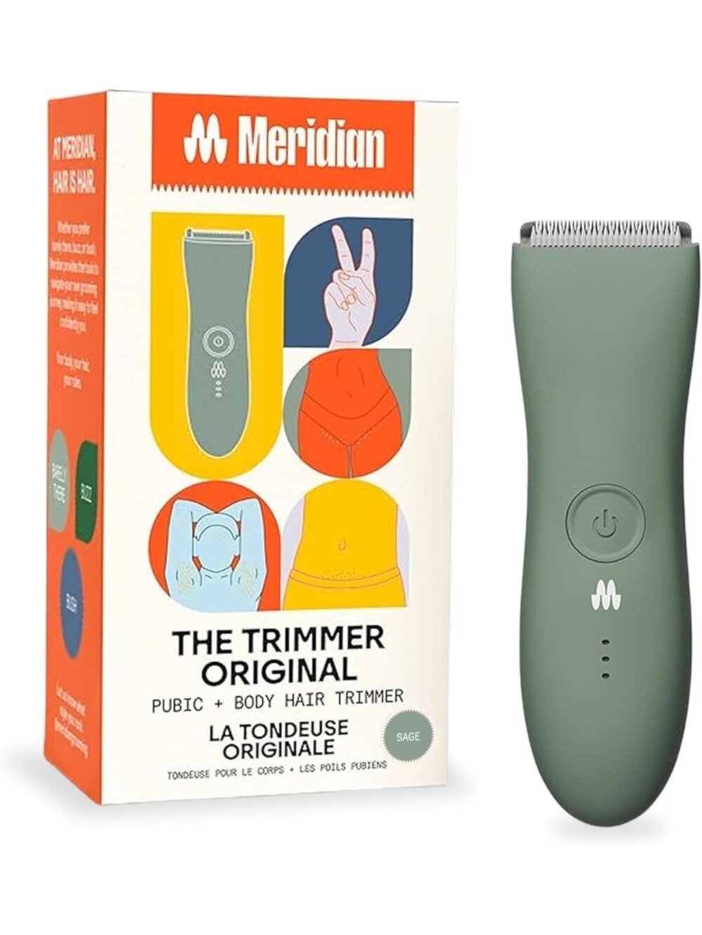 Unisex Body Hair Trimmer | Original Grooming Tool for Smooth Skin | Sage Color